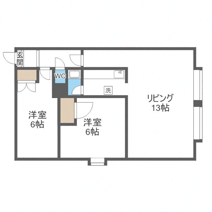 瀬比亜館セゾンI106の間取り