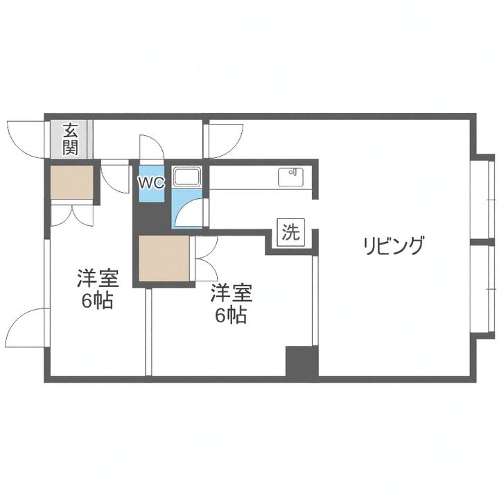瀬比亜館セゾンI202の間取り