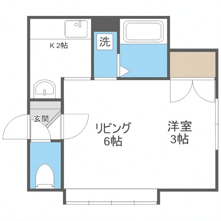 セゾン本通205の間取り