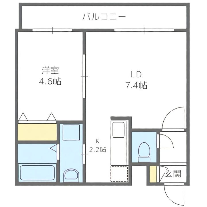 エール平岸205の間取り