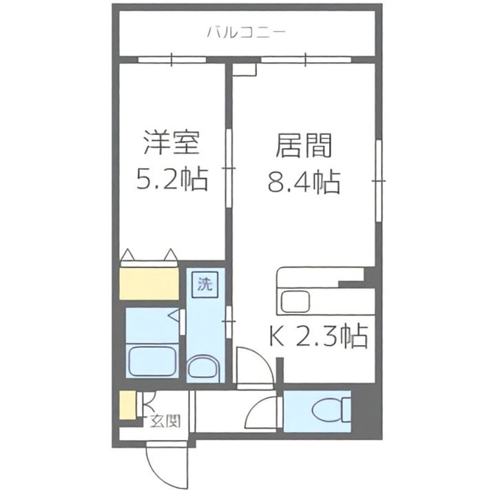 フェリス本通14A401の間取り