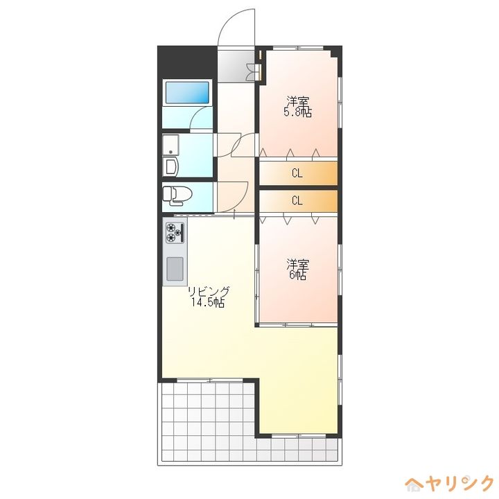 香月マンション10Dの間取り