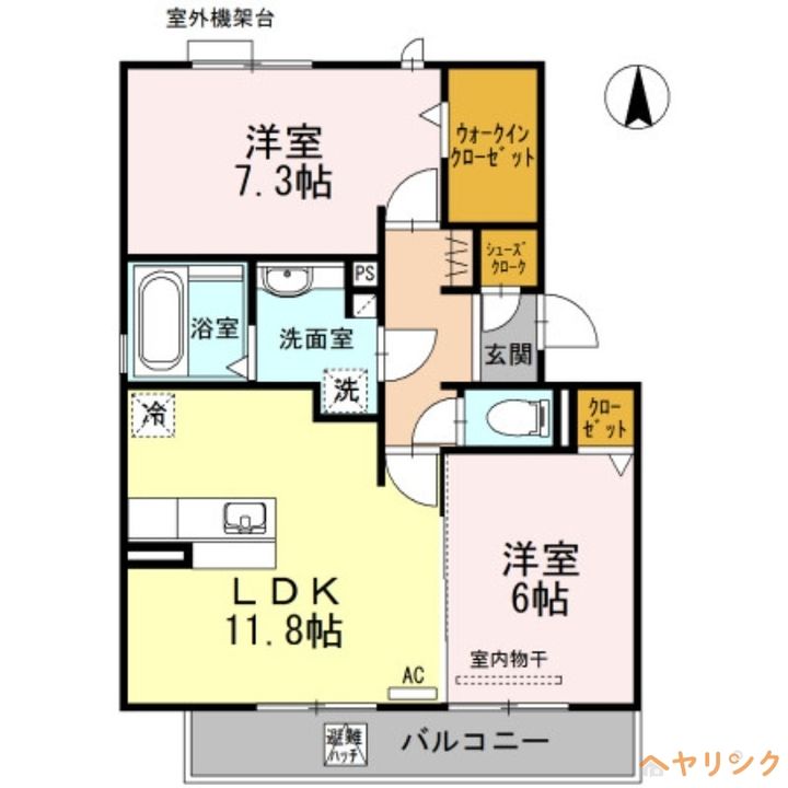 コンコルディアかみやしろ NORTH302の間取り