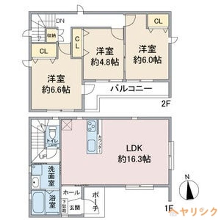 愛知県名古屋市名東区本郷2丁目(一戸建)の賃貸物件の間取り