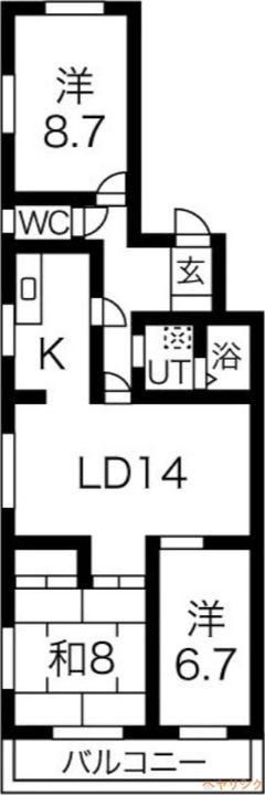 サンハイツ引山の間取り