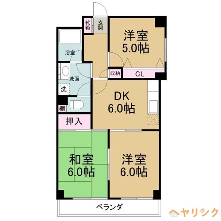 つつじヶ丘パークマンション204の間取り