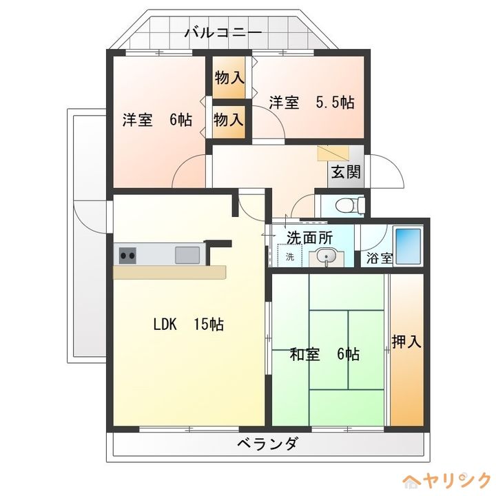 クレスト壱番館3Aの間取り