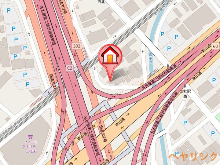 コンフォート上社3Aの地図