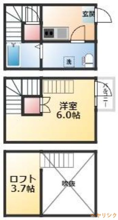 ベルセ黒川106の間取り