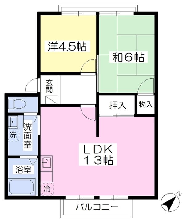 フレグランス新石手A棟202の間取り