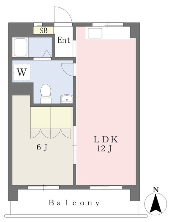 オックスフォードサーカス松山IC Ⅰ402の間取り
