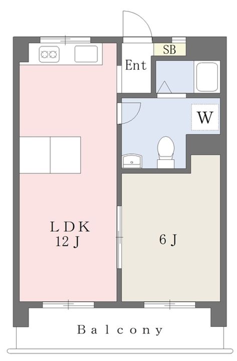 オックスフォードサーカス松山IC Ⅰ106の間取り