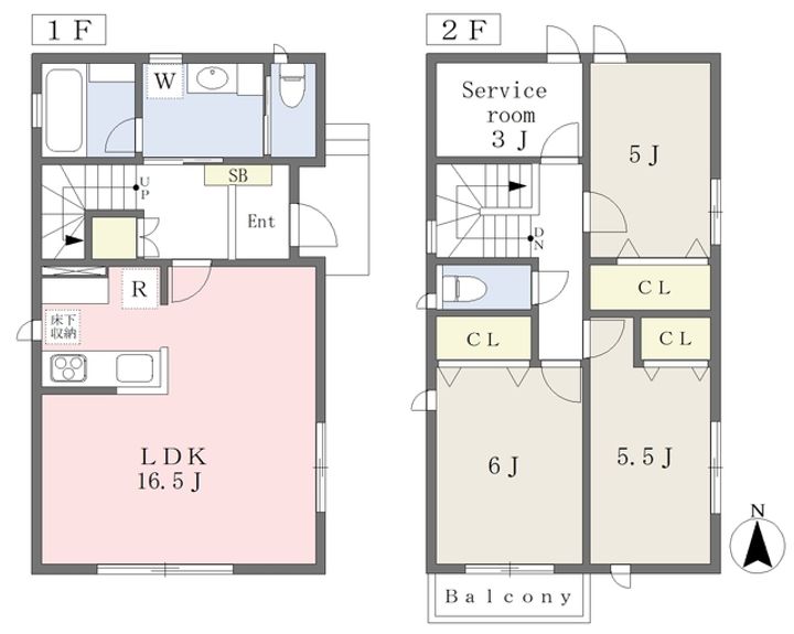 埼玉県川口市並木元町(一戸建)の賃貸物件Bの間取り