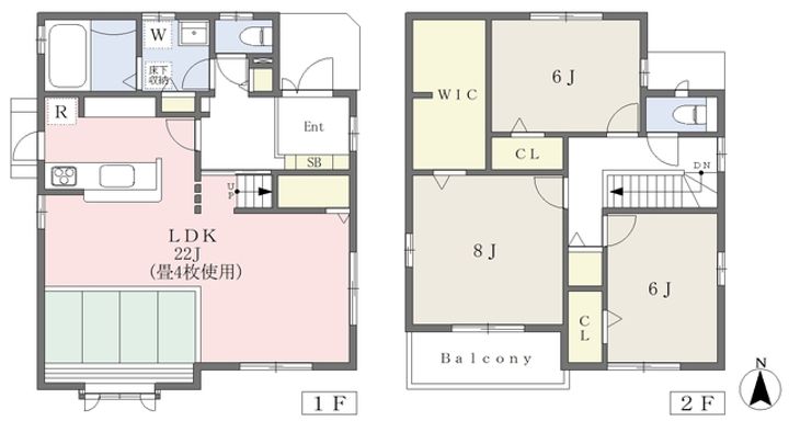 愛媛県松山市清水町4丁目(一戸建)の賃貸物件1の間取り