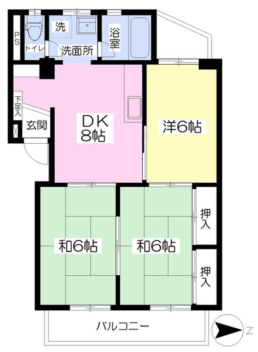 菅ハイツ302の間取り