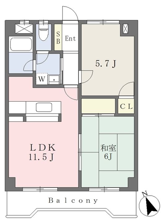 ハイライズ泉中央502の間取り