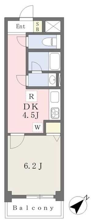 東京都練馬区中村2丁目の賃貸マンション202の間取り