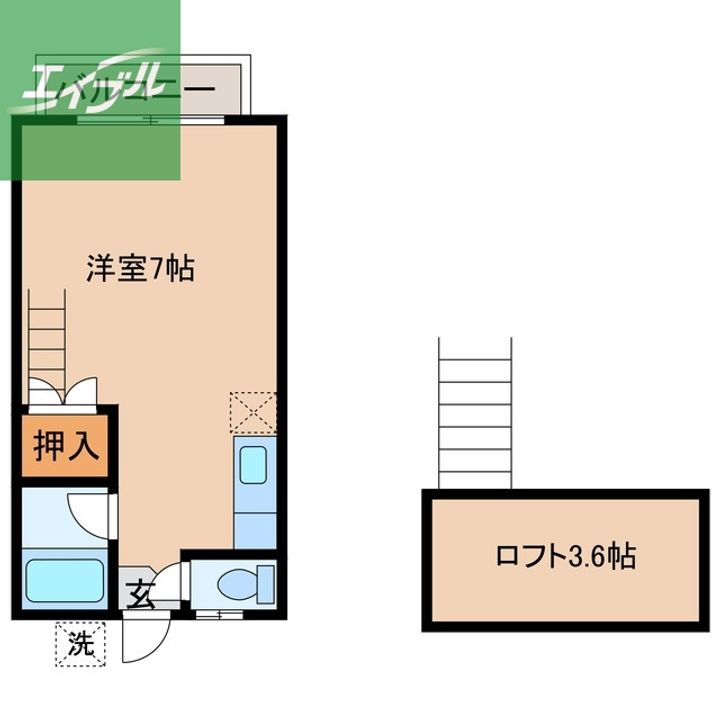 エステートハイツ出雲204の間取り