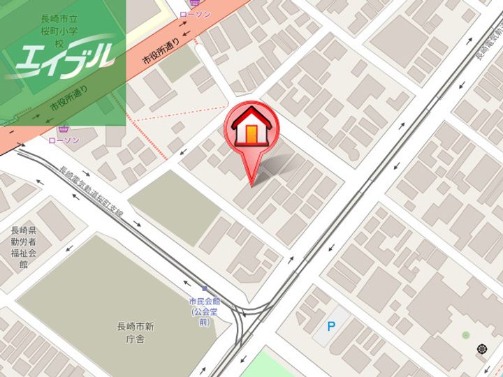桶屋町七福ビルの地図