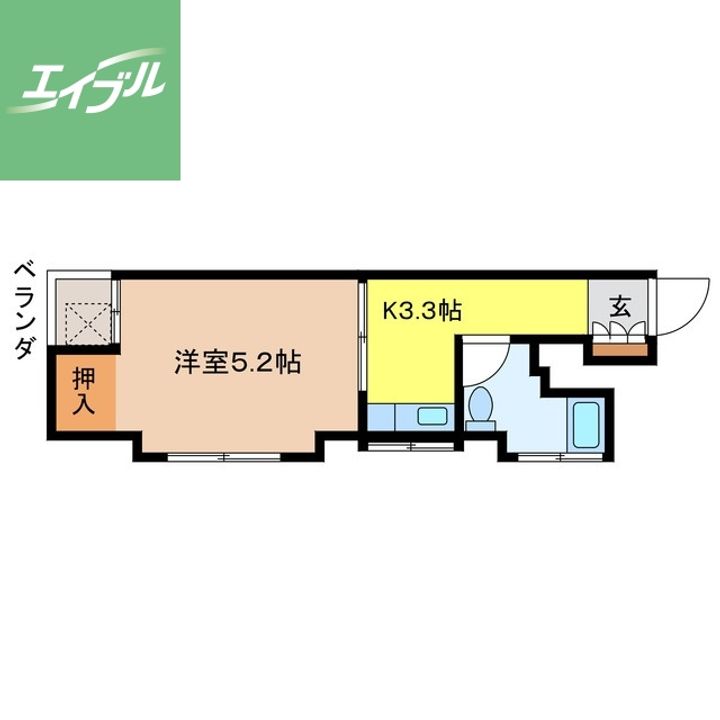油屋町コーポ502の間取り