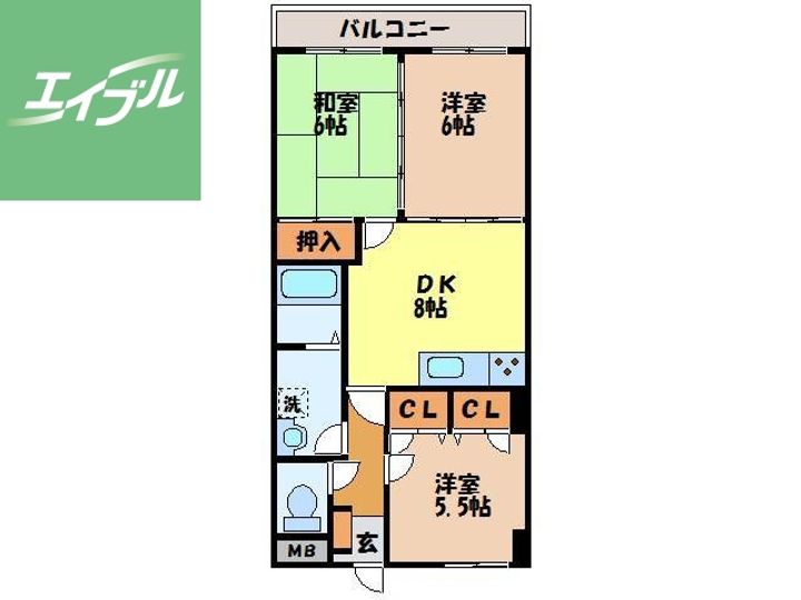 ヴューマンション松尾202の間取り