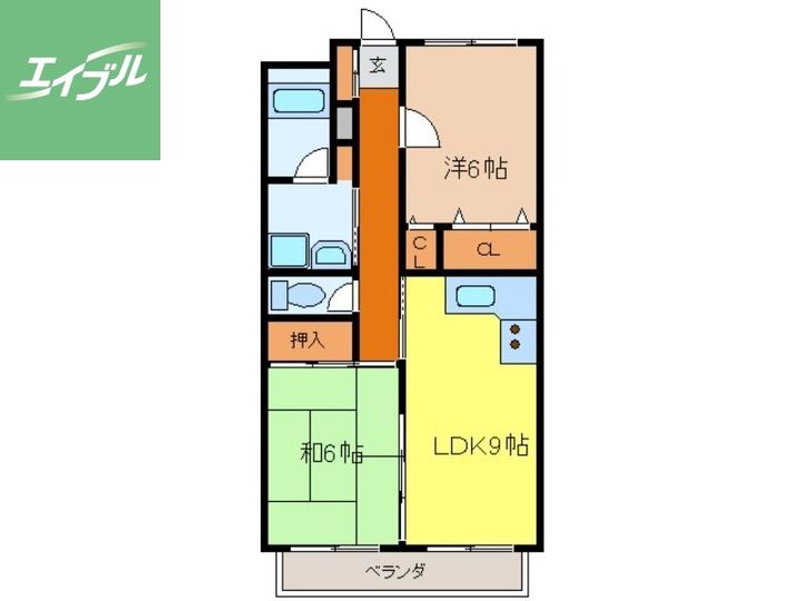 アザレアン鳴滝C202の間取り
