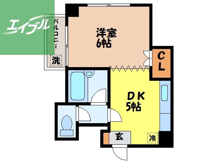 七福マンション八幡町602の間取り