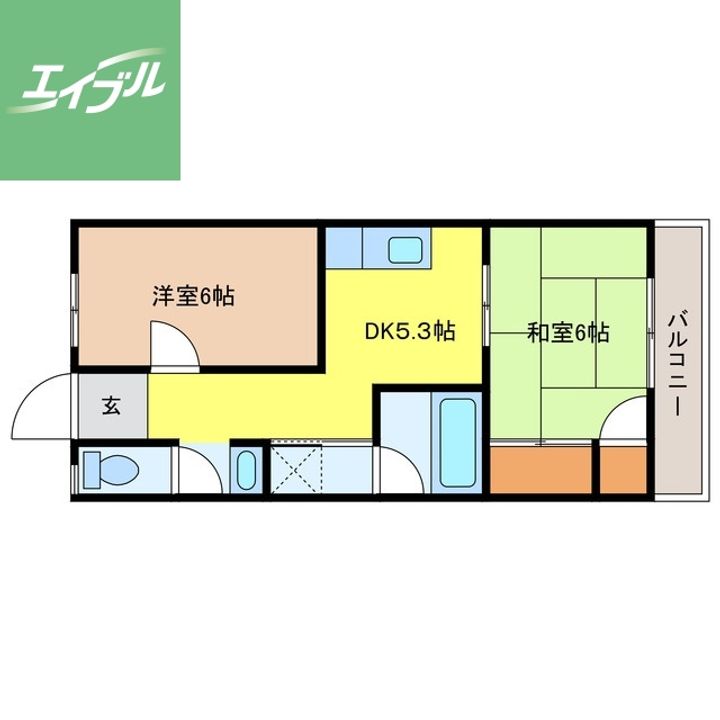 コーポ悠202の間取り