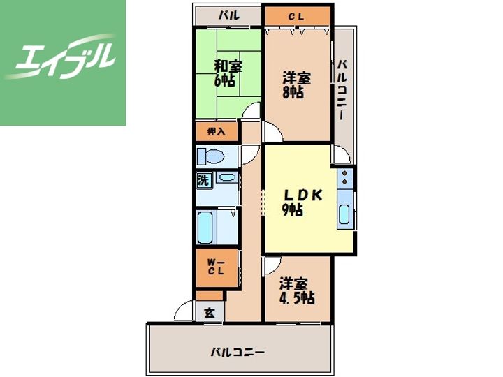 フラワーヒル402の間取り