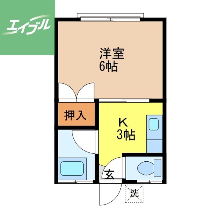 カリーナ立岩203の間取り