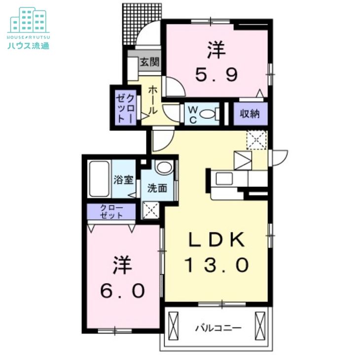 クローバー三城Bの間取り