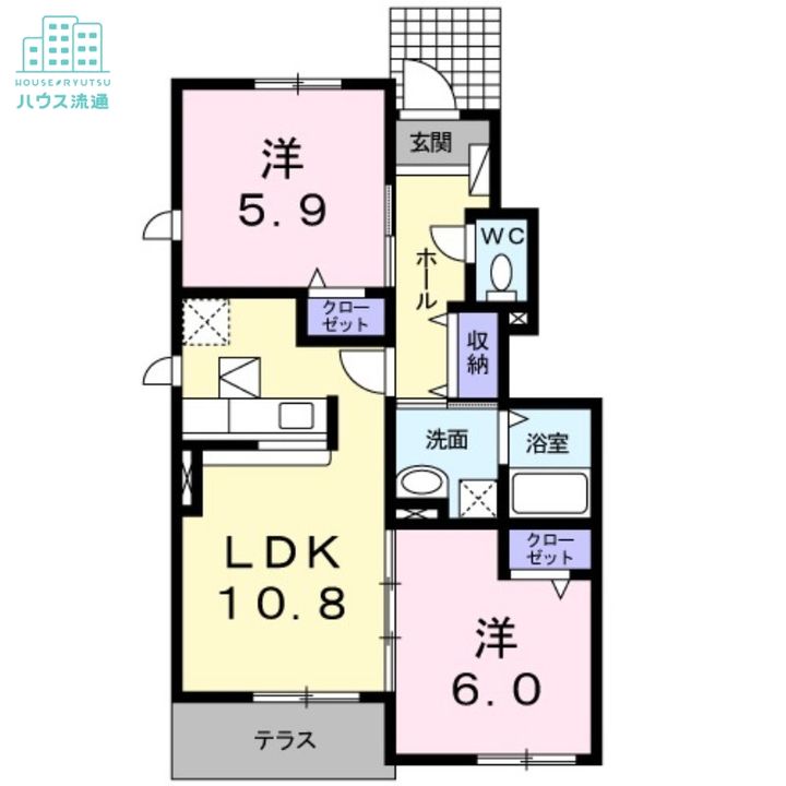 クレメント・ヒルBの間取り