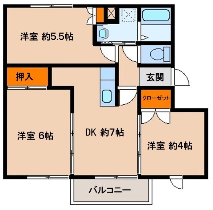 アグリコーポラスB202の間取り