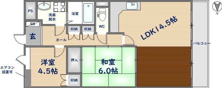 リーヴァ東花園103の間取り