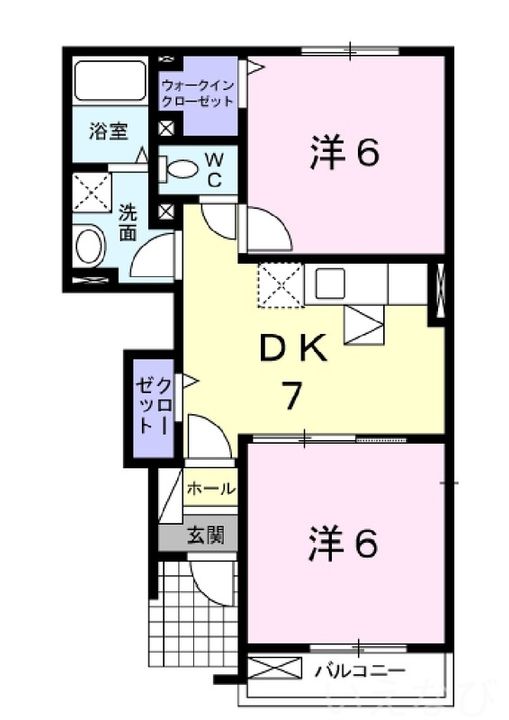 岡山県倉敷市酒津(アパート)の賃貸物件の間取り