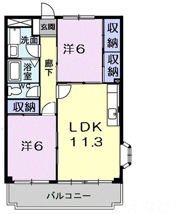 岡山県総社市中央1丁目(マンション)の賃貸物件の間取り