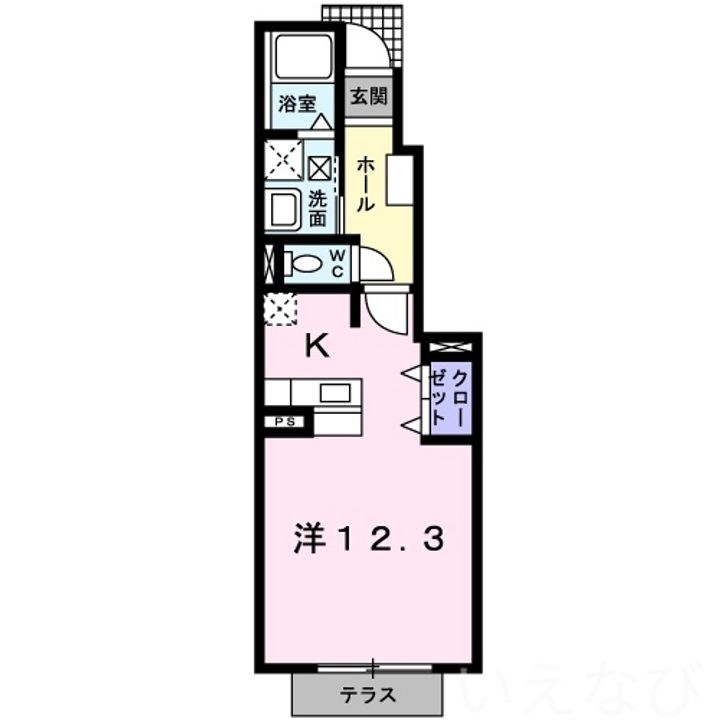 岡山県岡山市南区豊成1丁目(アパート)の賃貸物件103の間取り