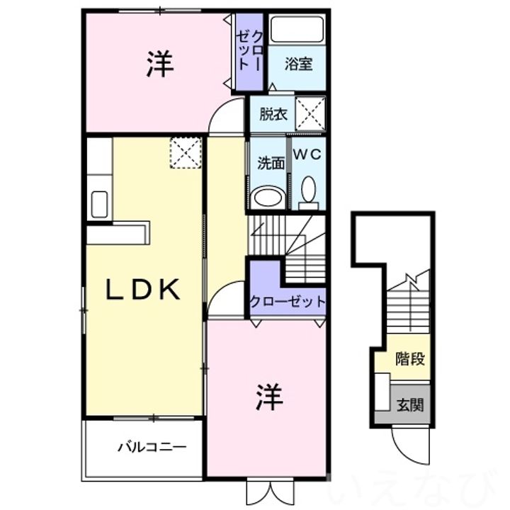 岡山県総社市中原(アパート)の賃貸物件の間取り