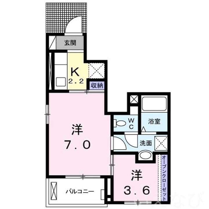 岡山県岡山市中区兼基(アパート)の賃貸物件の間取り