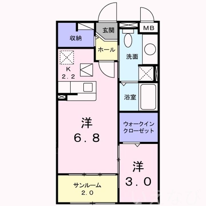 岡山県岡山市中区倉富(アパート)の賃貸物件105の間取り