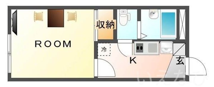 岡山県岡山市北区谷万成1丁目(アパート)の賃貸物件の間取り