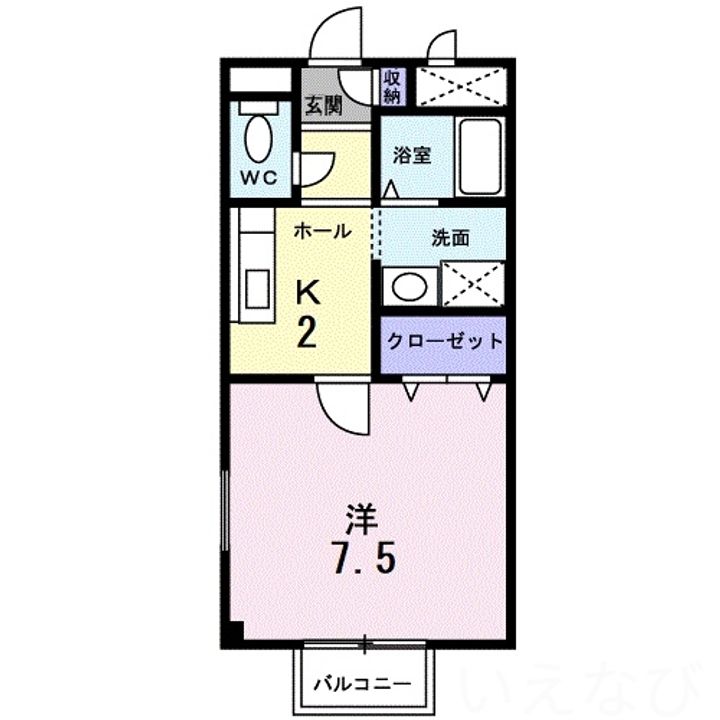 岡山県岡山市北区下伊福西町(アパート)の賃貸物件の間取り