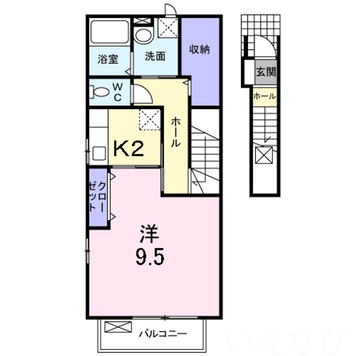 岡山県岡山市南区妹尾(アパート)の賃貸物件202の間取り