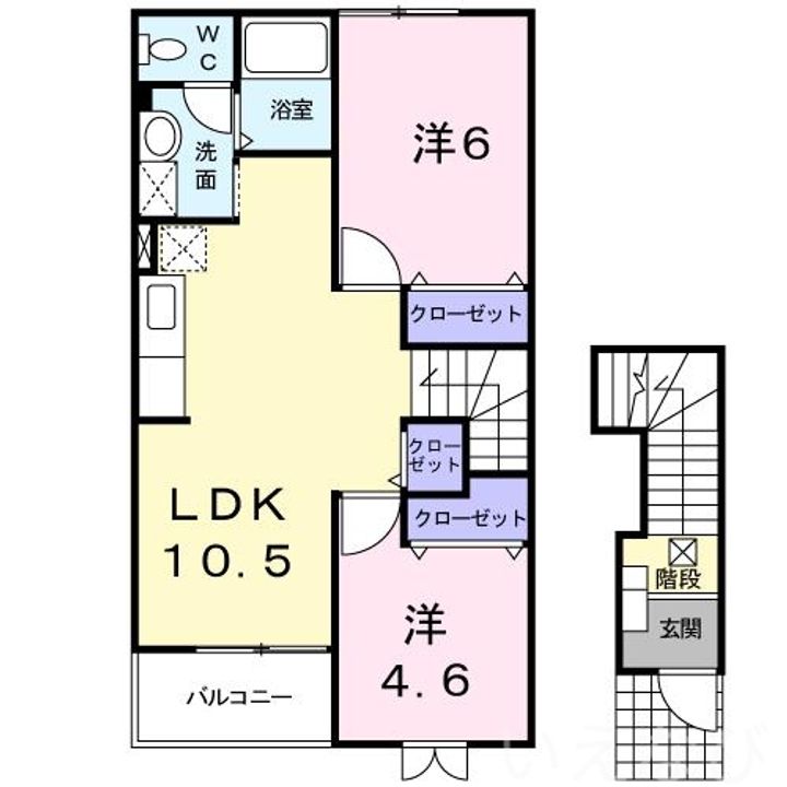 岡山県備前市浦伊部(アパート)の賃貸物件202の間取り