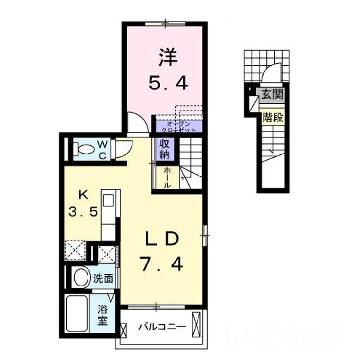岡山県岡山市北区下伊福本町(アパート)の賃貸物件201の間取り
