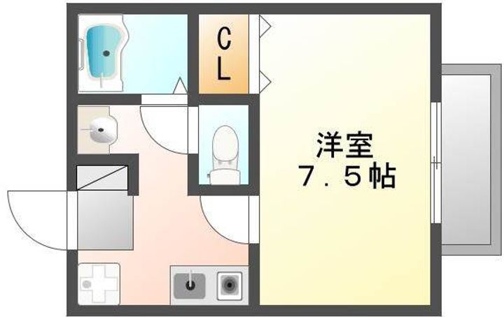 岡山県岡山市北区平野(アパート)の賃貸物件の間取り