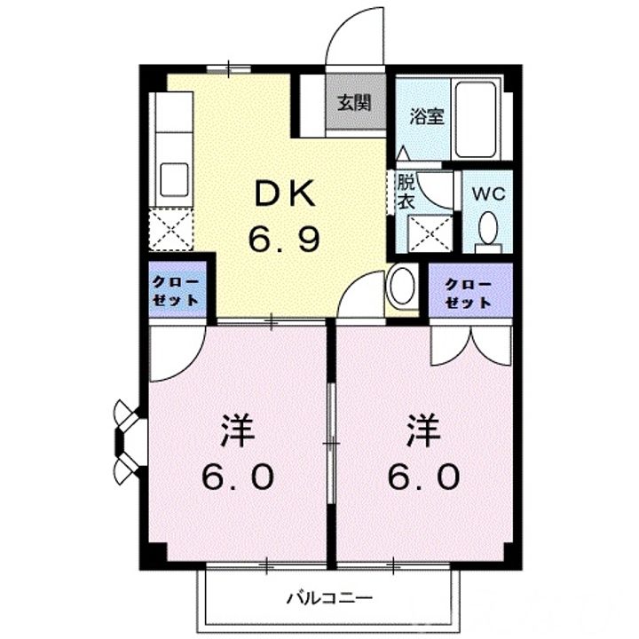 岡山県岡山市北区伊島町3丁目(アパート)の賃貸物件202の間取り