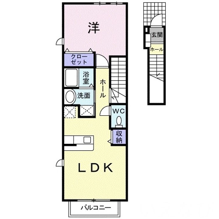 岡山県岡山市北区津高(アパート)の賃貸物件203の間取り