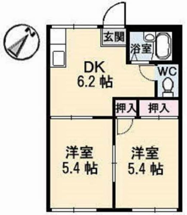 岡山県岡山市北区横井上(アパート)の賃貸物件の間取り