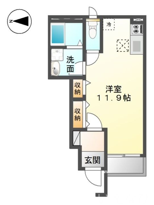 岡山県岡山市北区高松原古才(アパート)の賃貸物件の間取り